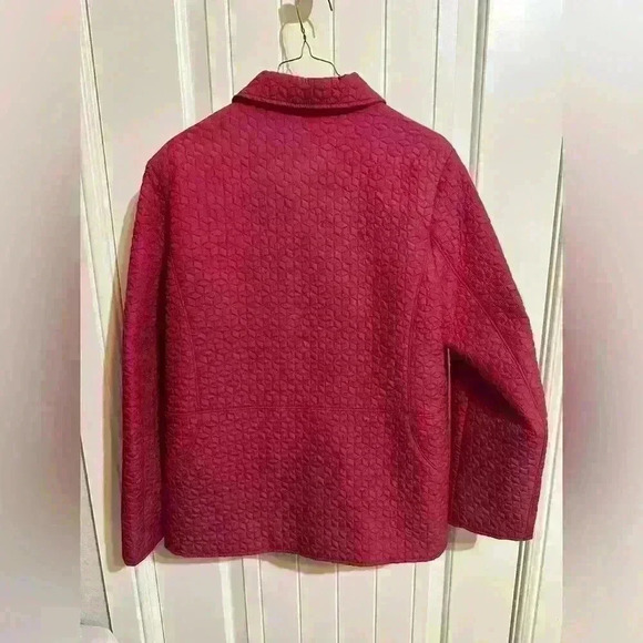 Talbots Pink Quilted Jacket Coat Size Large - Picture 2 of 6